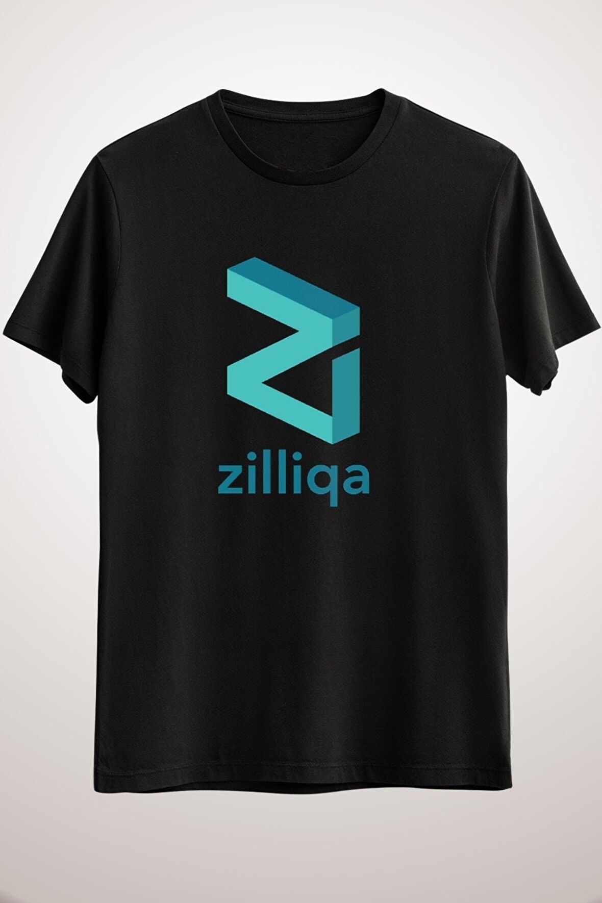 Unisex Siyah Zilliqa Logo T Shirts - Cryptocurrency Classic T-shirt