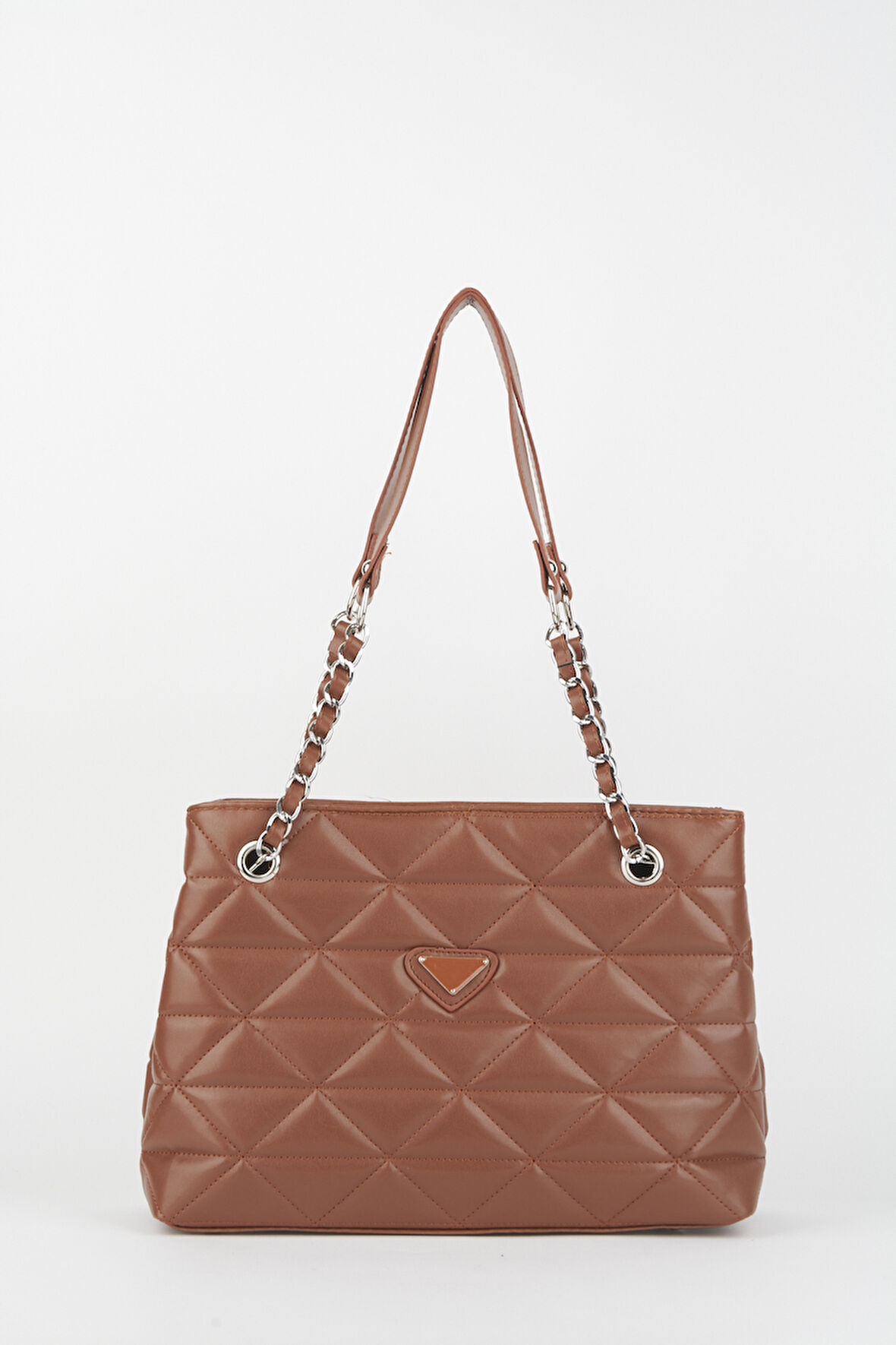 Taba Kapitone 3 Bölme Fermuar Kapama Zincir Askılı Astarlı El Kol Ve Omuz Çantası