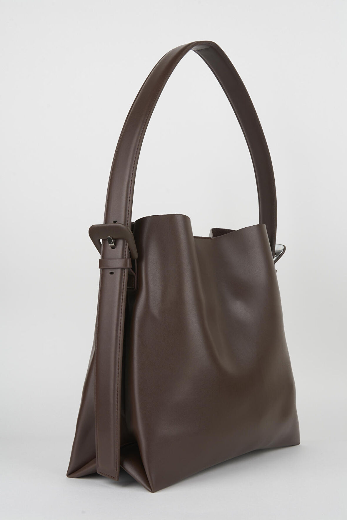 Crocos Acı Kahve İçi Süet Yumuşak Deri Çıtçıt Ve Fermuarlı İç Bölme Büyük Boy Shopper Çanta