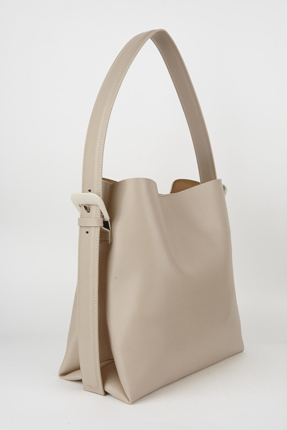 Crocos Vizon İçi Süet Yumuşak Deri Çıtçıt Ve Fermuarlı İç Bölme Büyük Boy Shopper Çanta