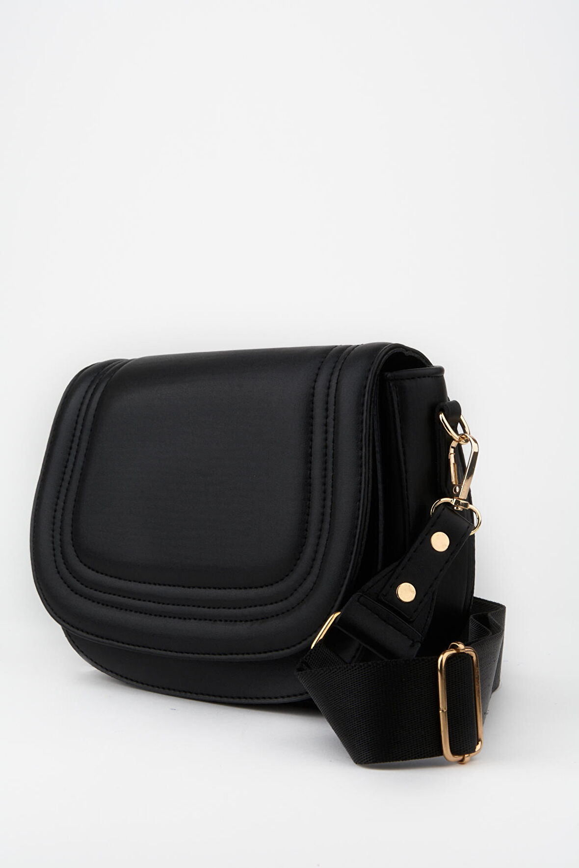 Crocos Kadın Siyah 5 Bölmeli Astarlı Kapaklı Çıt Çıt Kapama El Kol ve Omuz Çantası