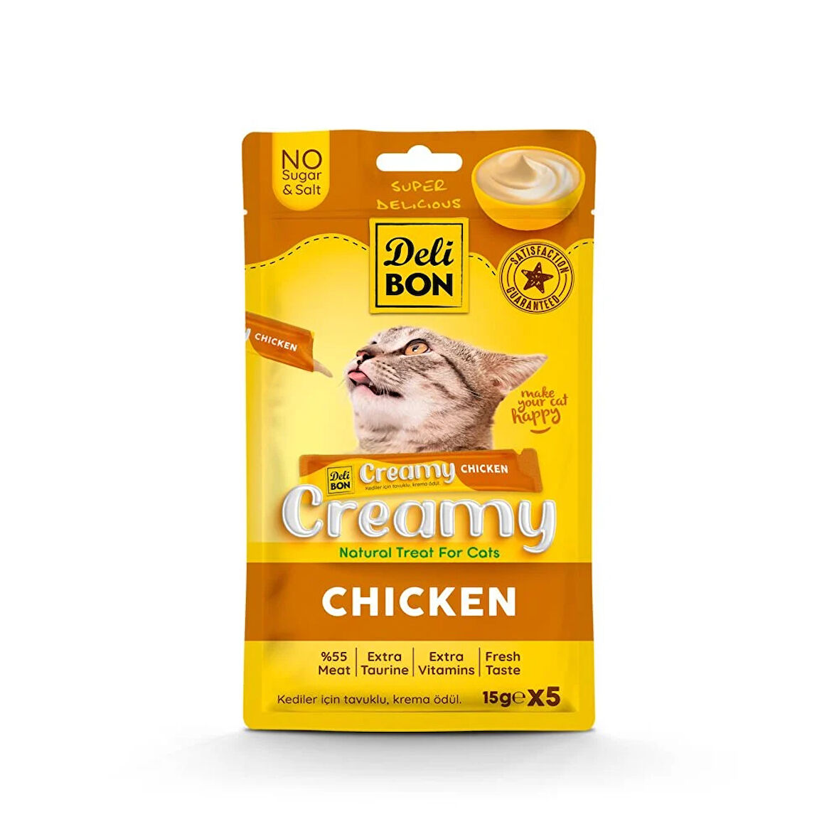 Petlovebutik Delibon Creamy Ödül Maması Tavuklu 15gr 5li Paket