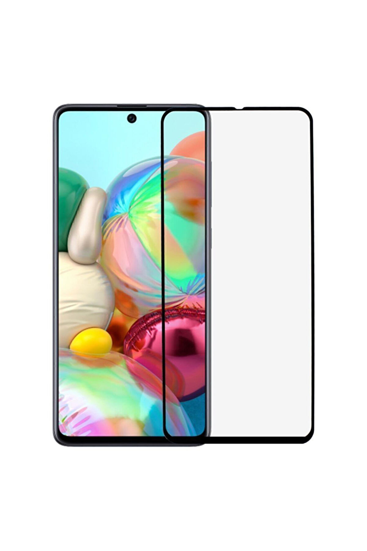 Samsung M51 Uyumlu Siyah Seramik Nano Ekran Koruyucu Tam Kaplayan Kırılmaz Esnek Cam