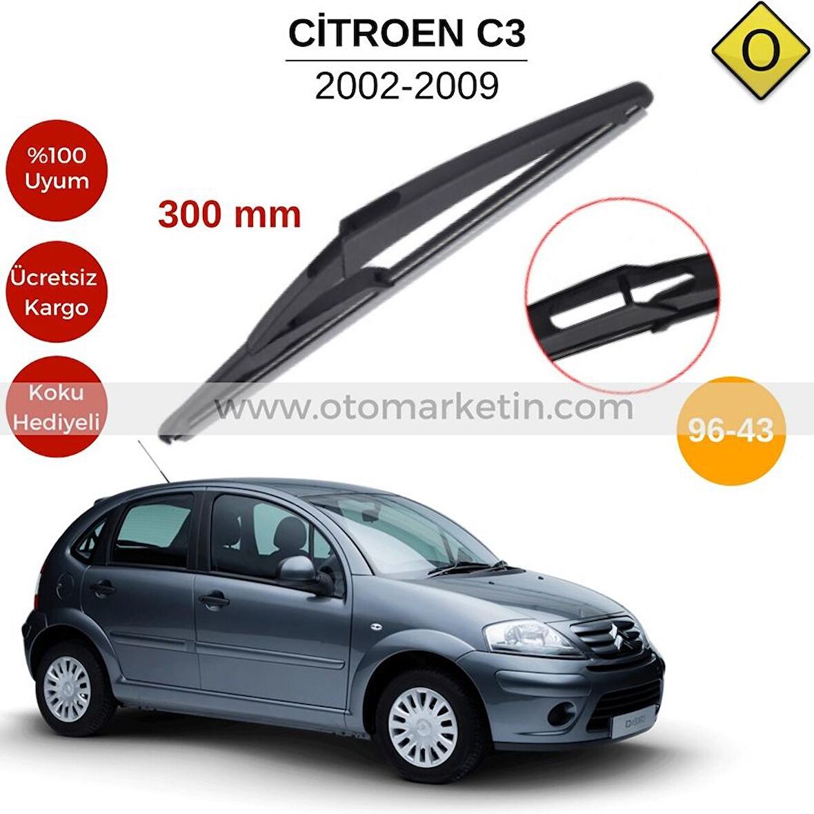 Citroen C3 Arka Silecek 2002-2009(MTM96-43)