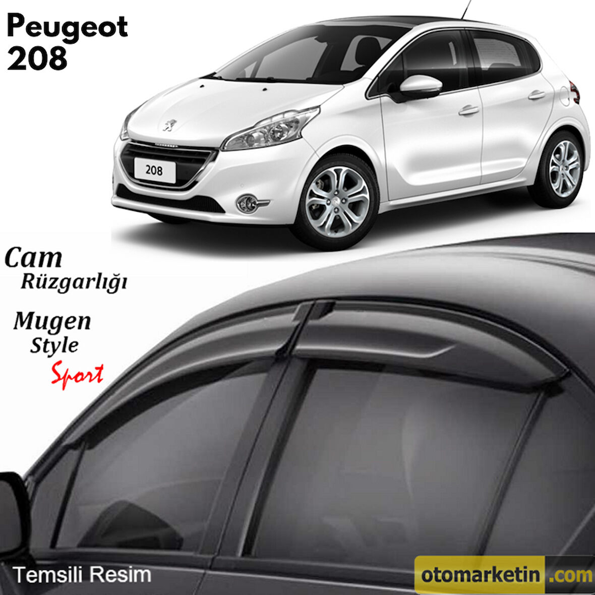 Peugeot 208 Mugen Cam Rüzgarlığı 2012-2018