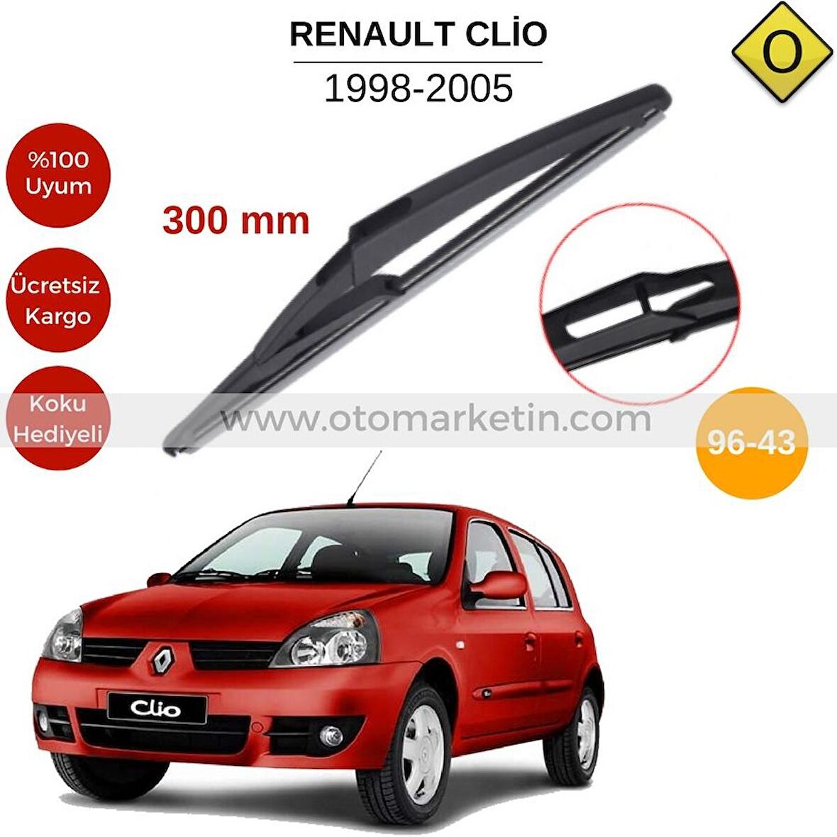 Renault Clio HB Arka Silecek 1998-2005(MTM96-43)