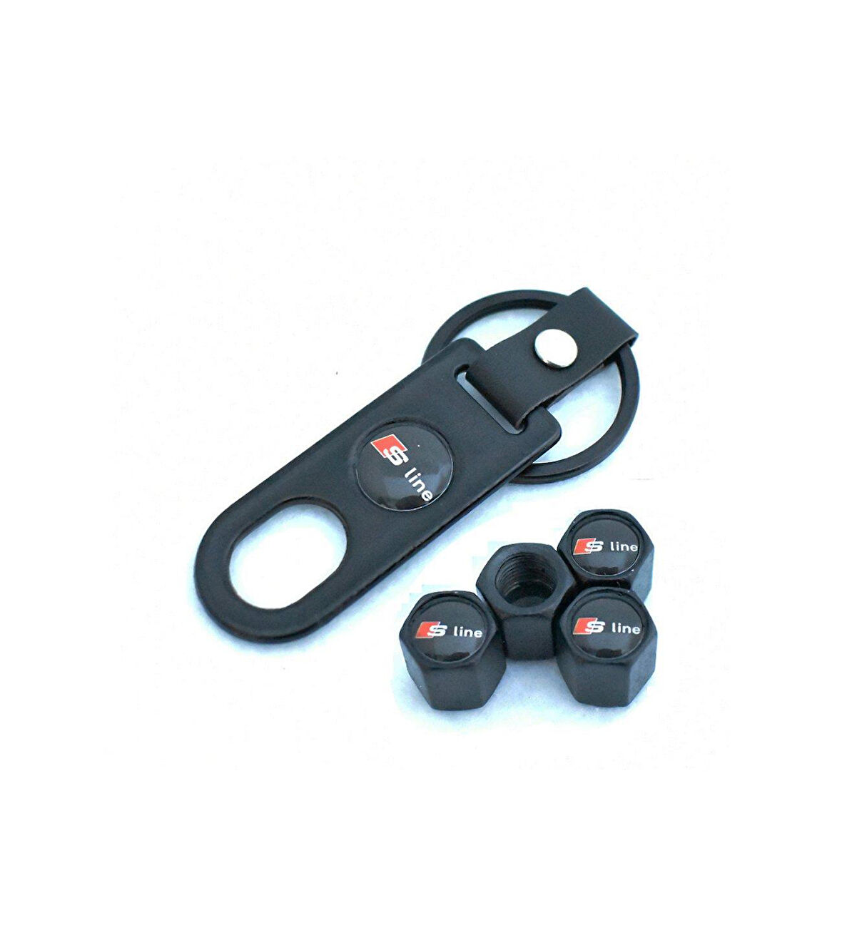 S Line Metal Sibop Kapağı Anahtarlık Seti (Siyah)