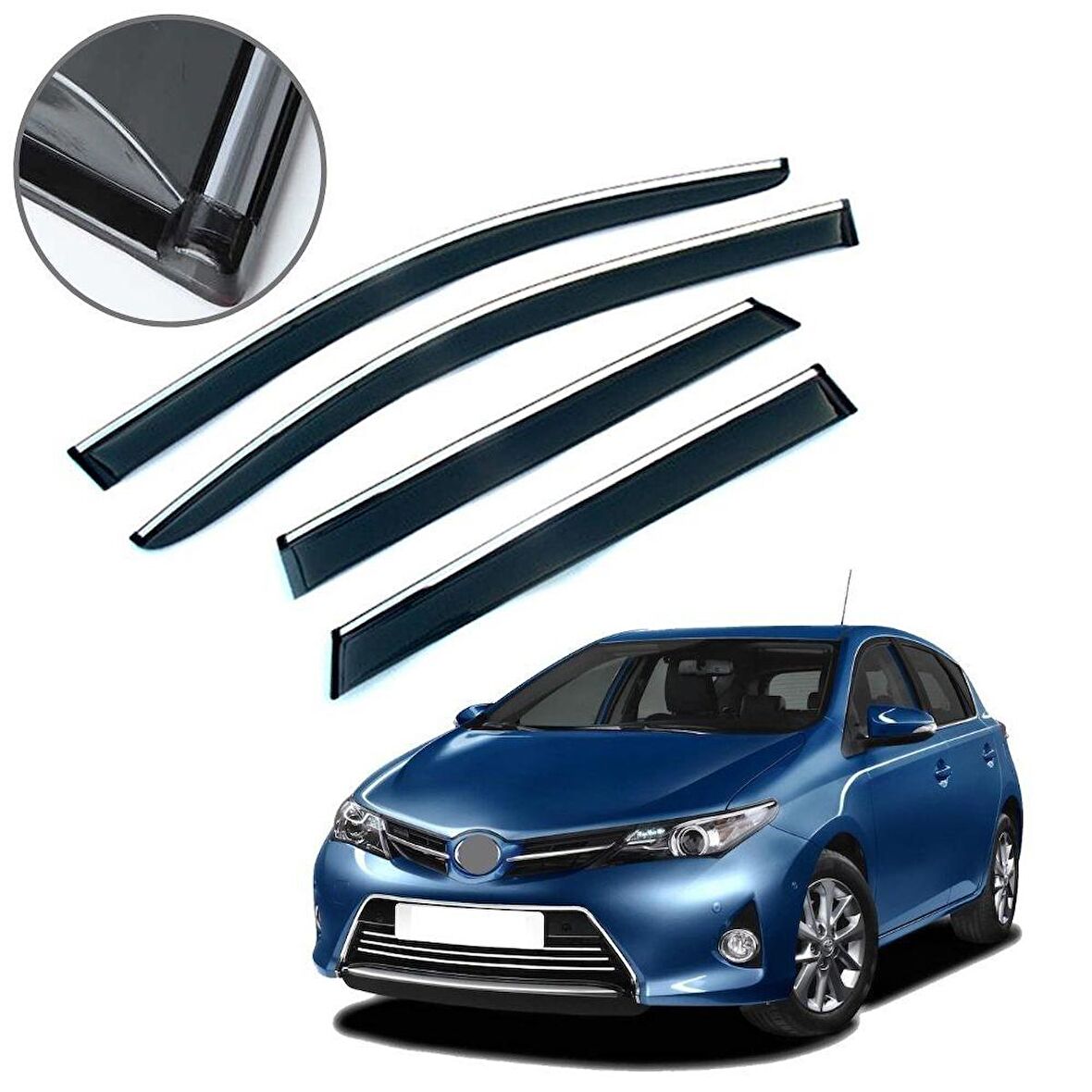 Toyota Auris Krom Çıtalı Cam Rüzgarlığı 2013-2018