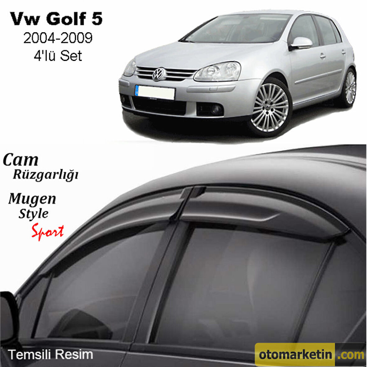 Volkswagen Golf 5 Mugen Cam Rüzgarlığı 2004/2009