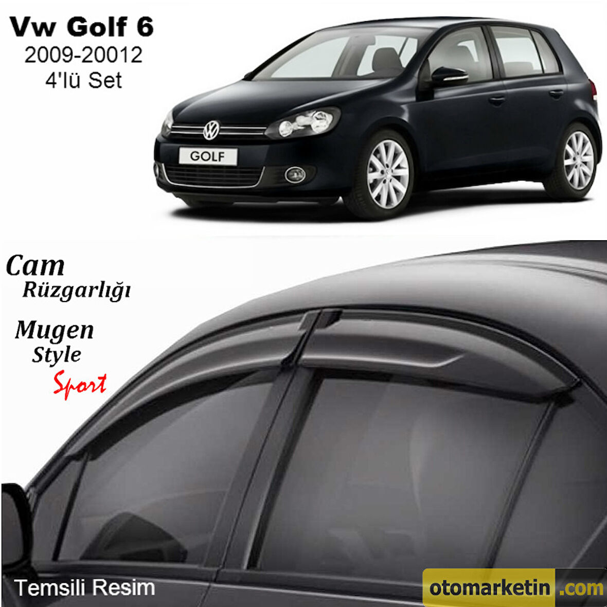 Volkswagen Golf 6 Mugen Cam Rüzgarlığı 2009-2012