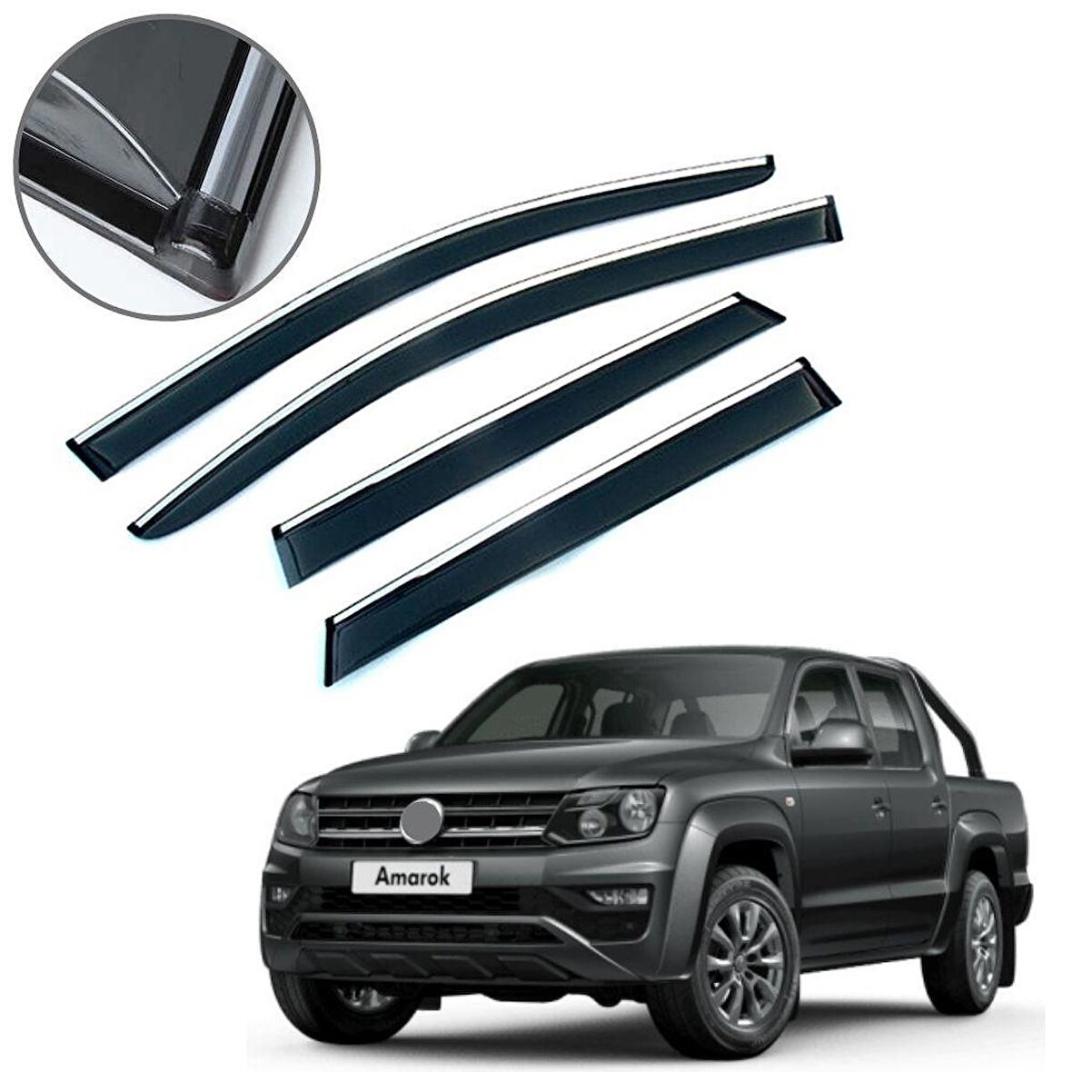 Volkswagen Amarok Krom Çıtalı Cam Rüzgarlığı 2010-2019