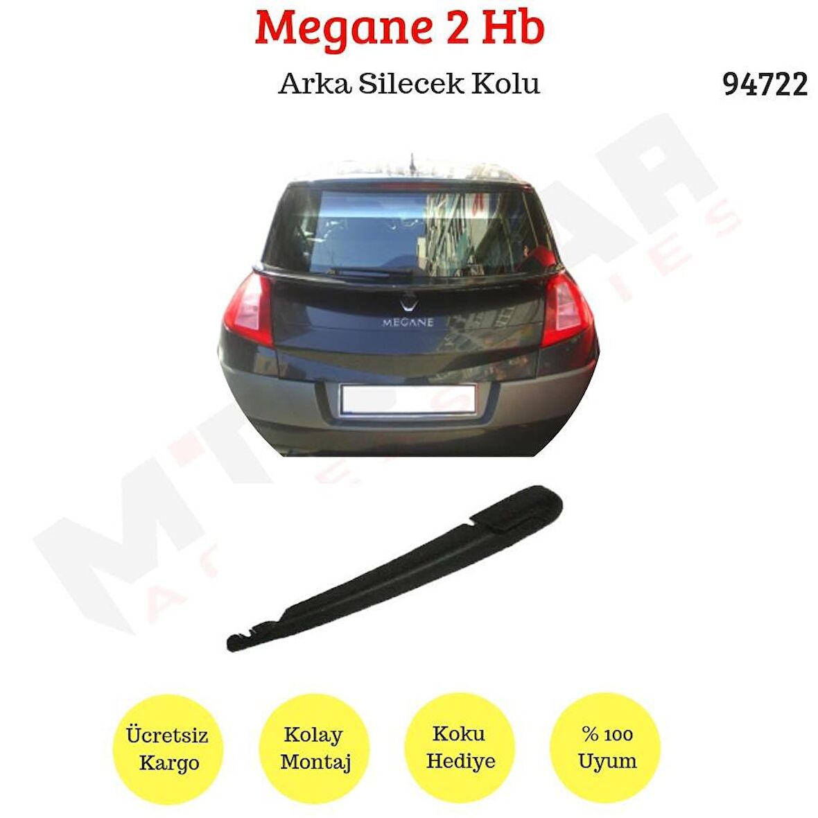 Renault Megane 2 HB Arka Silecek Kolu (MTM-94722)