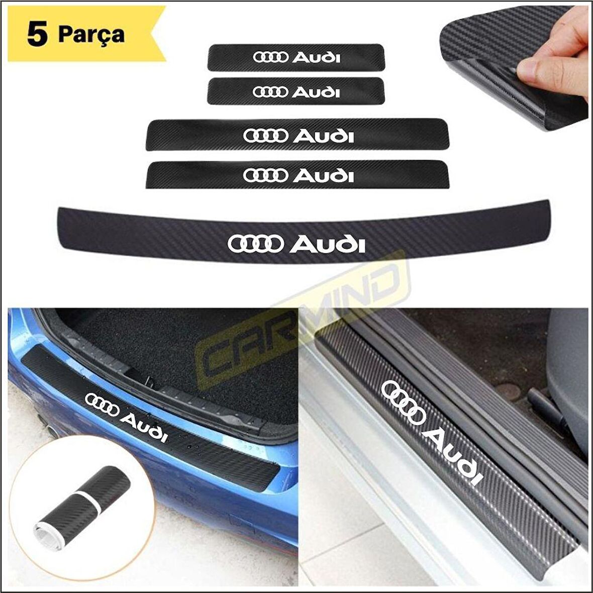 Audi Bagaj ve Kapı Eşiği Karbon Sticker Set