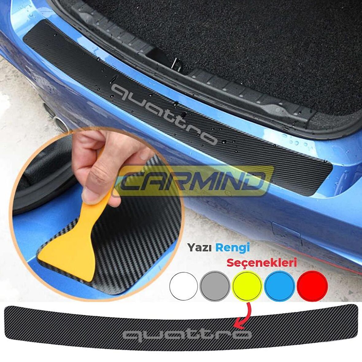 Audi Quattro Bagaj ve Kapı Eşiği Karbon Sticker Set