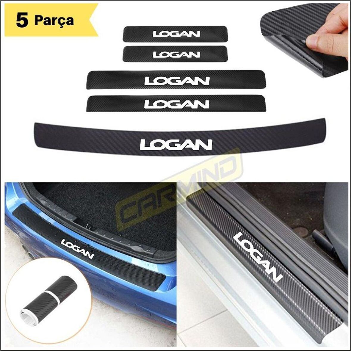 Dacia Logan Bagaj ve Kapı Eşiği Karbon Sticker Set