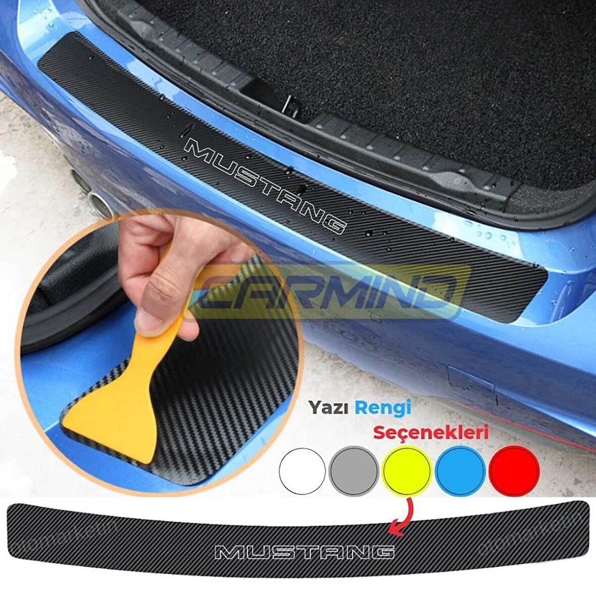 Ford Mustang Bagaj ve Kapı Eşiği Karbon Sticker Set