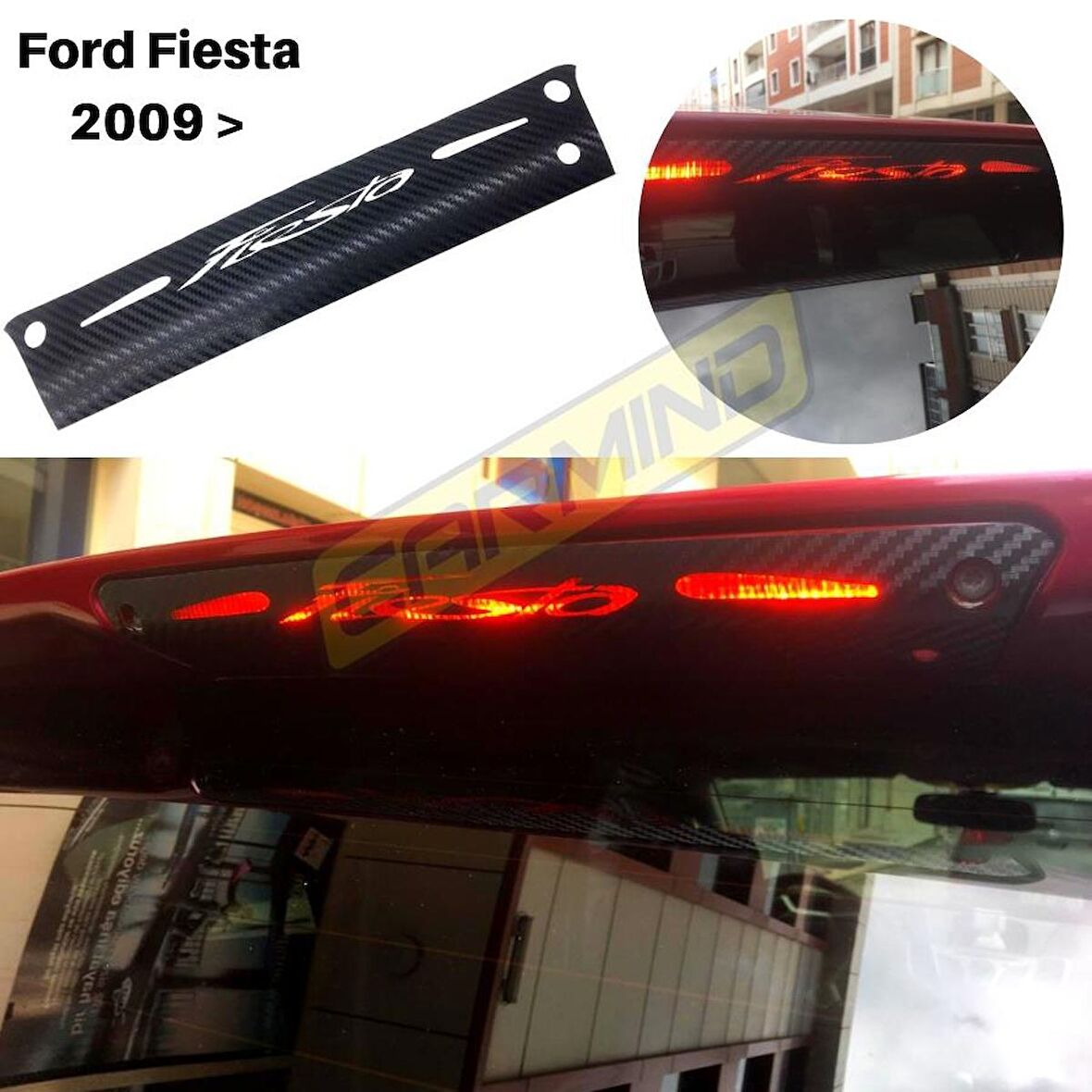 Ford Fiesta Karbon Arka Fren Stop Lambası Sticker