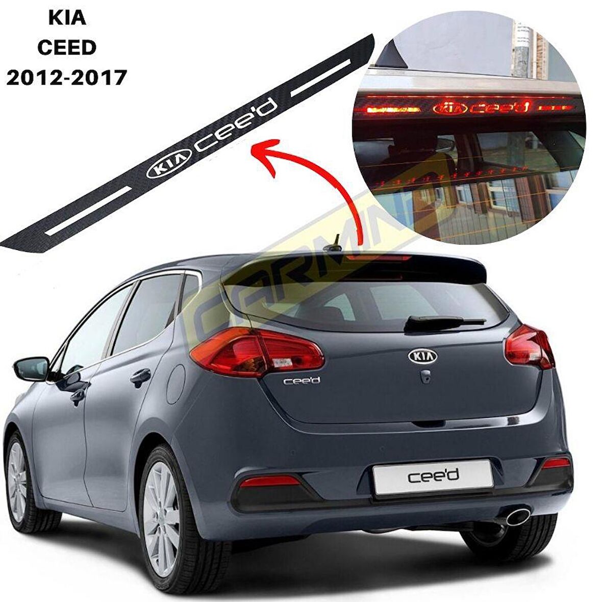 Kia Ceed Karbon Arka Fren Stop Lambası Sticker 2012-2017