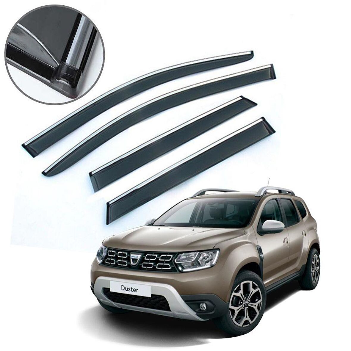 Dacia Duster Krom Çıtalı Cam Rüzgarlığı 2018 Sonrası