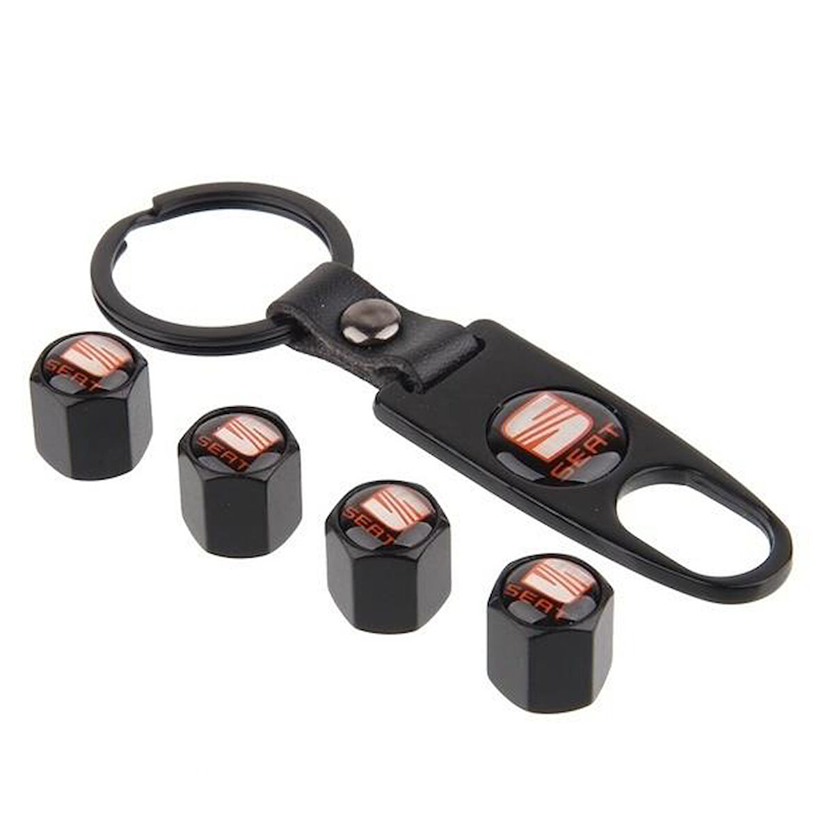 Seat Metal Sibop Kapağı Anahtarlık Seti