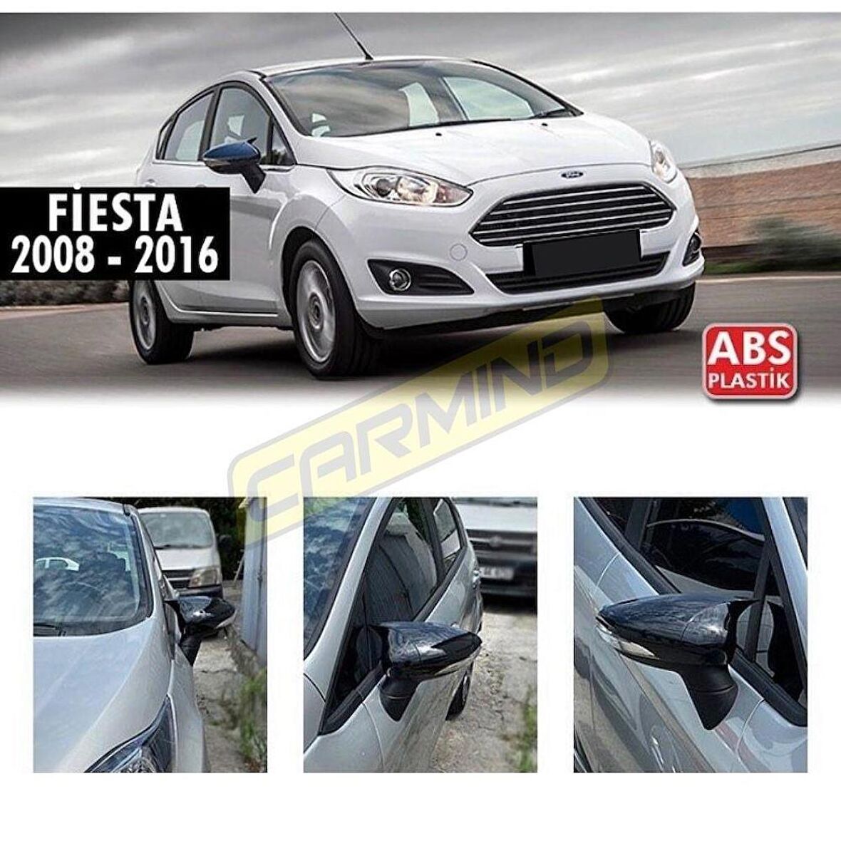 Ford Fiesta Batman Yarasa Ayna Kapağı Piano Black 2008-2017