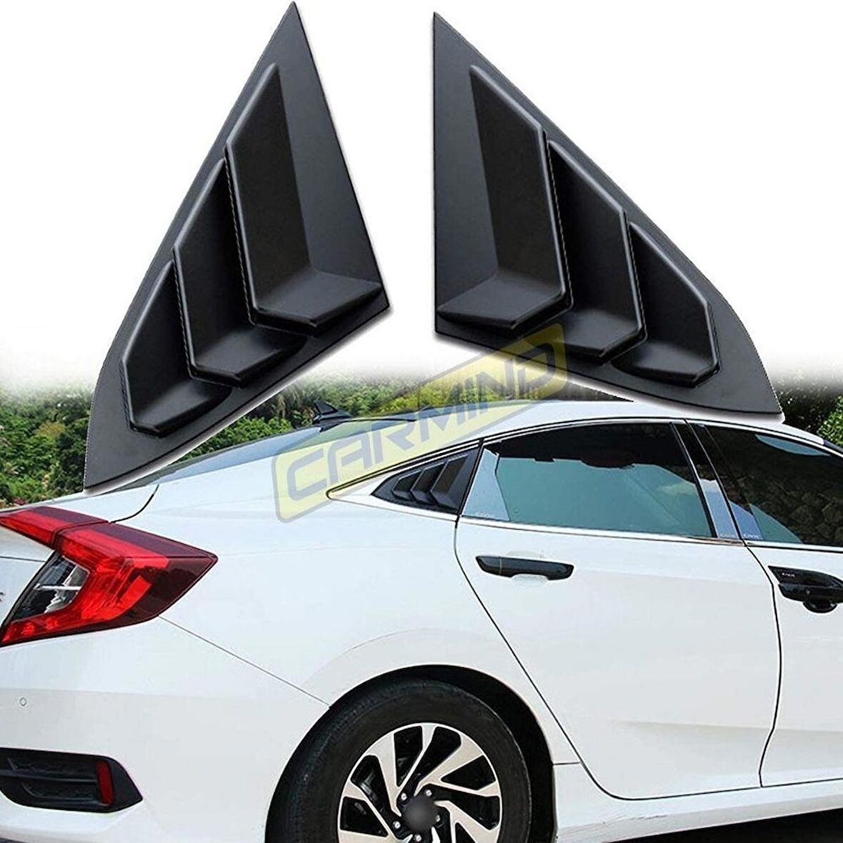 Honda Civic FC5 Sedan Uyumlu Kelebek Cam Vizörü Piano Black 2016-2021