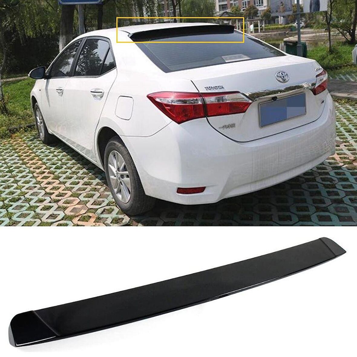 Toyota Corolla Cam Üstü Piano Black Spoiler 2013-2018