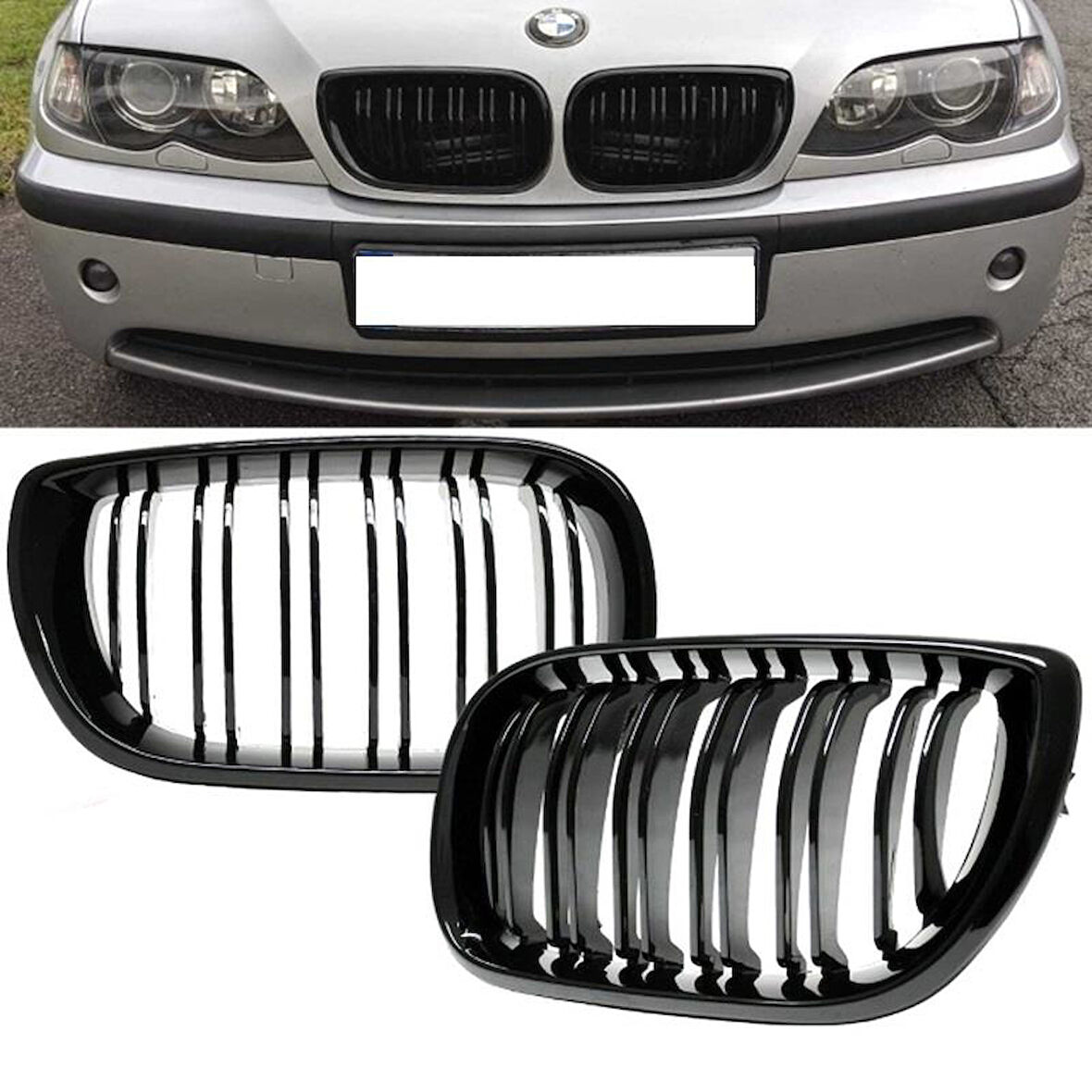 Bmw E46 Ön Panjur Izgara Piano Black 2002-2004