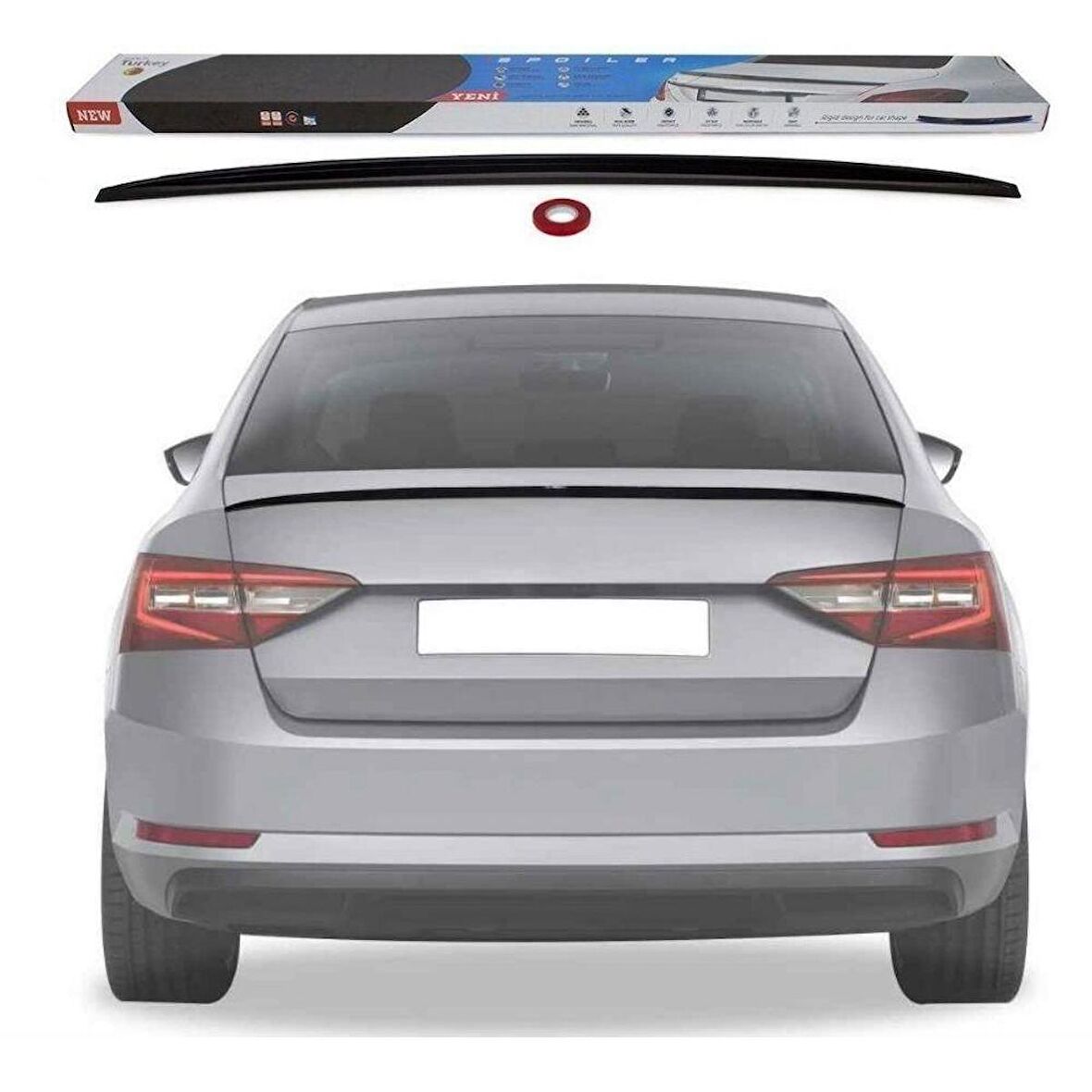 Skoda Octavia Bagaj Üstü Piano Black Spoiler 2013-2019