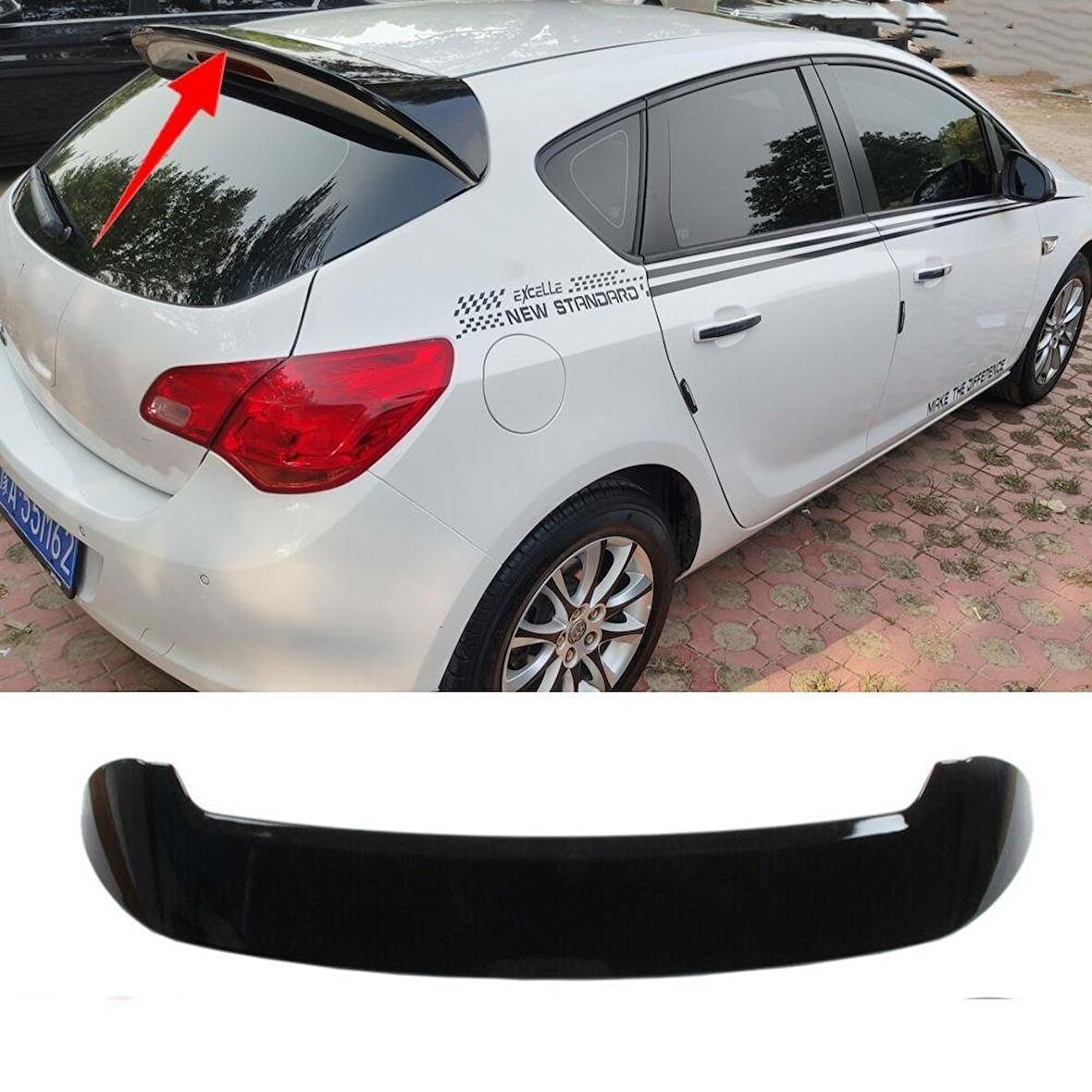 Opel Astra J HB Abarth Spoiler Piano Black ABS Plastik