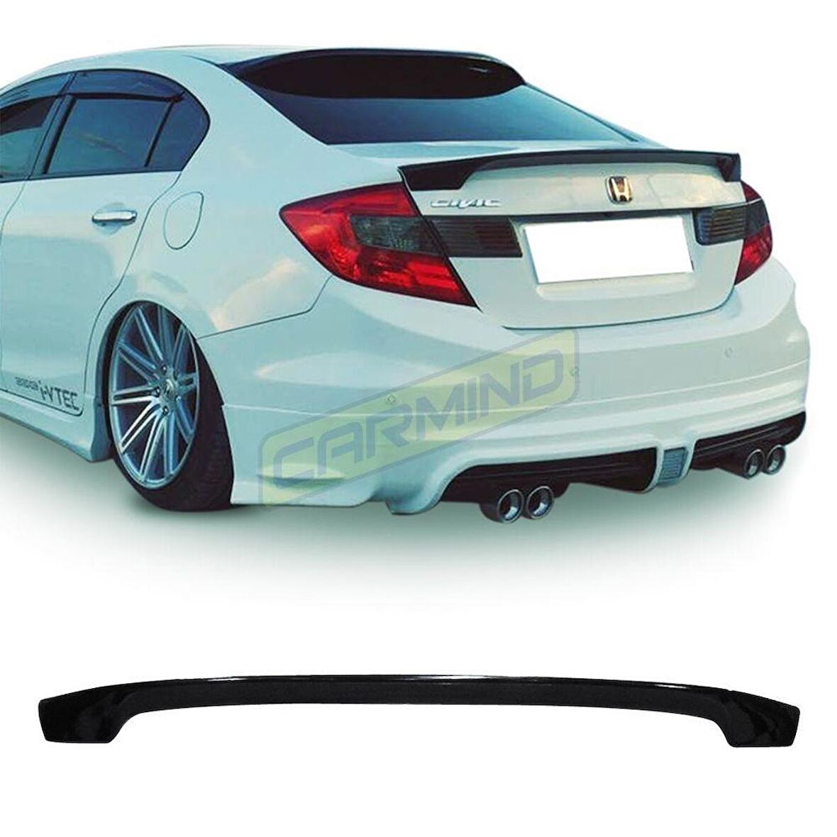 Honda Civic FB7 Uyumlu Bagaj Üstü Amerikan Spoiler Piano Black 2012-