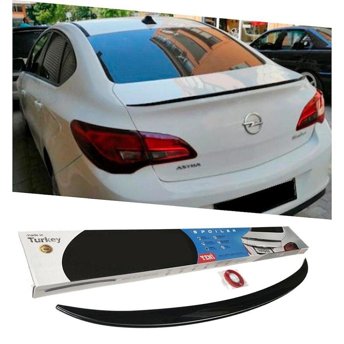 Opel Astra J Sedan Bagaj Üstü Piano Black Spoiler 2010-2015