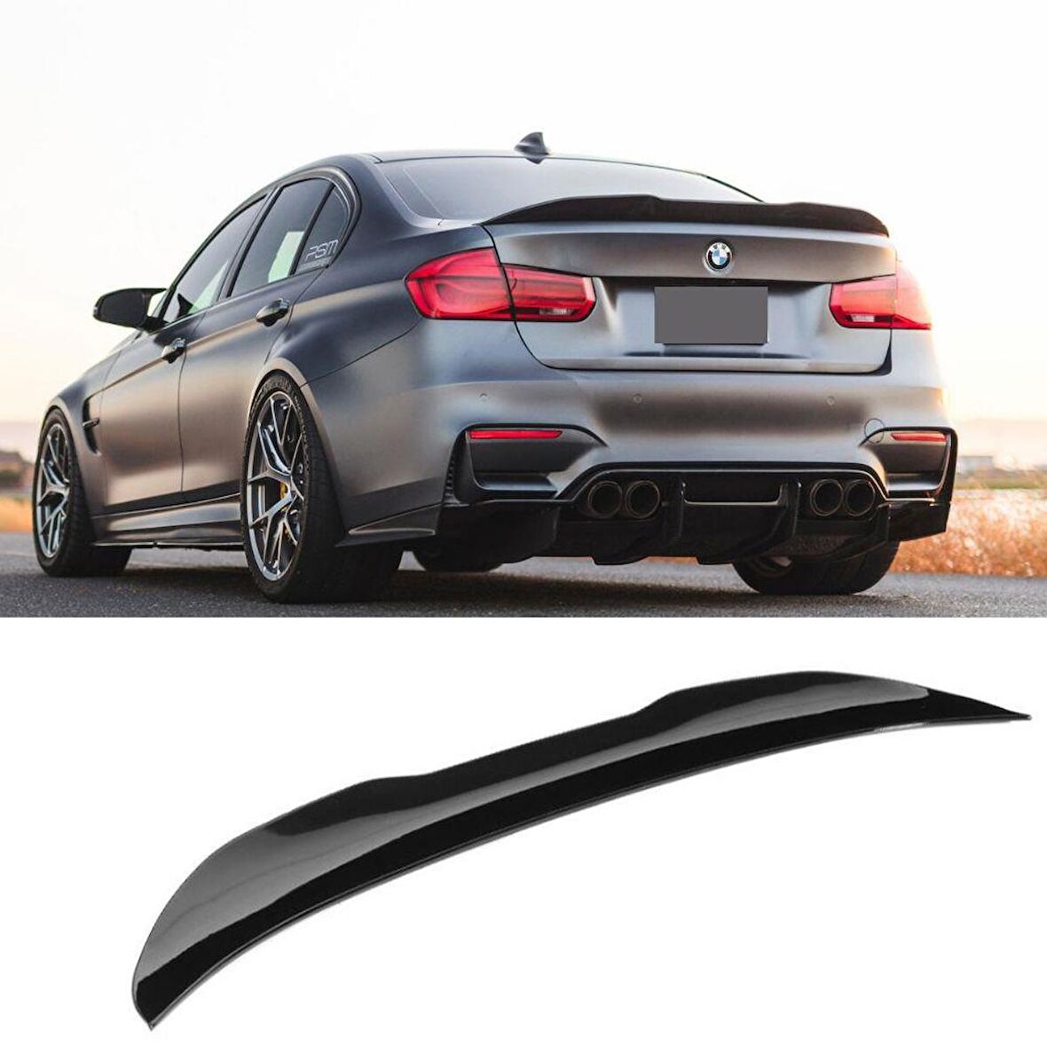 Bmw 3 Serisi F30 PSM Bagaj Üstü Spoiler Piano Black