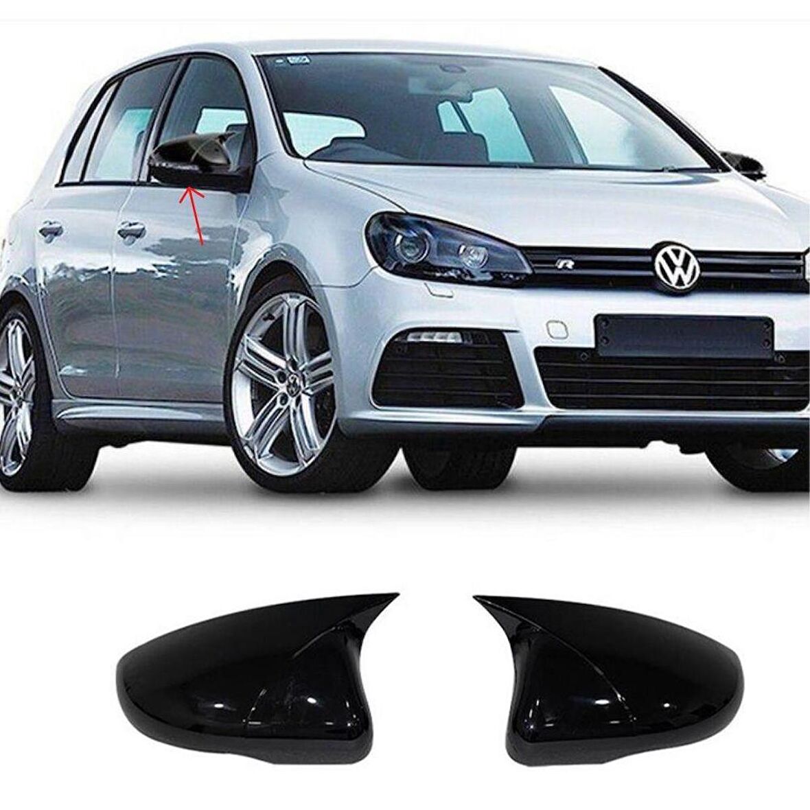 Vw Golf 6 Batman Yarasa Ayna Kapağı Piano Black