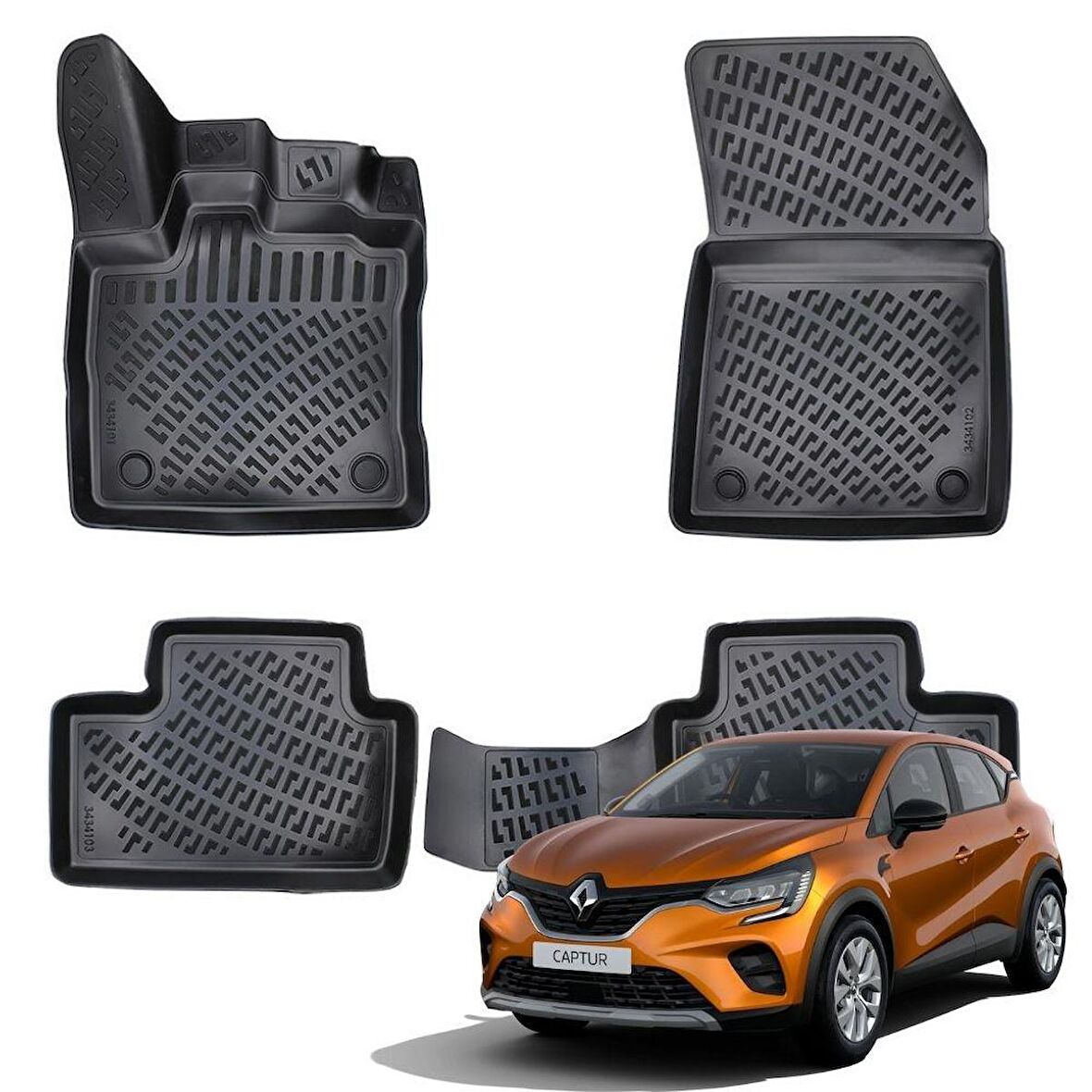 Renault Captur 3D Havuzlu Paspas 2020-