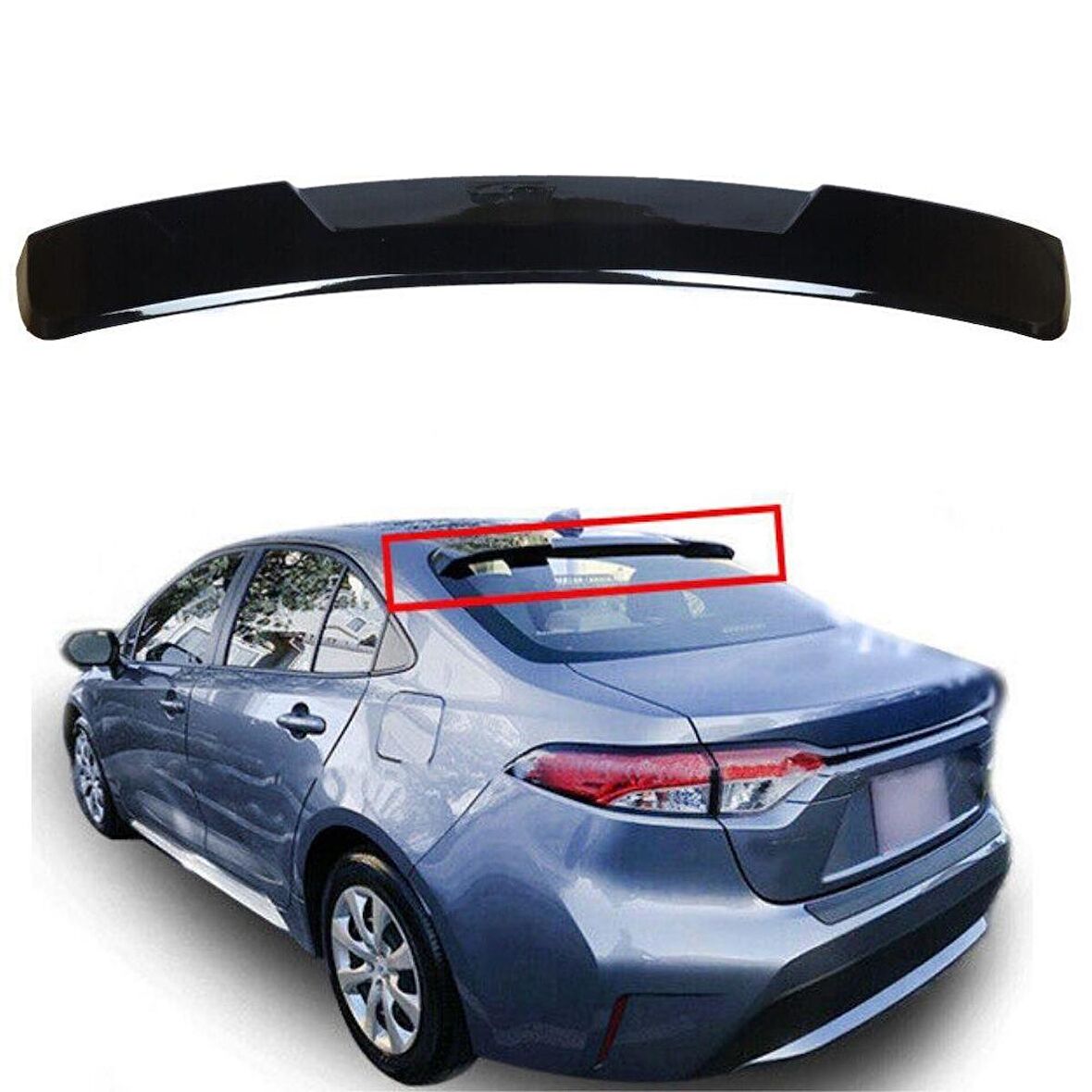 Toyota Corolla Cam Üstü Piano Black Spoiler 2019-