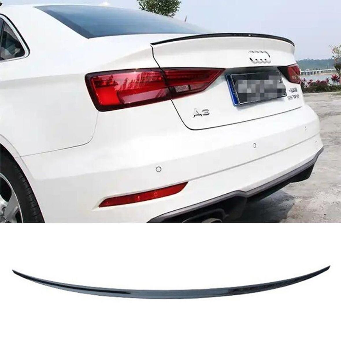 Audi A3 Sedan Bagaj Üstü Piano Black Spoiler 2013-2019