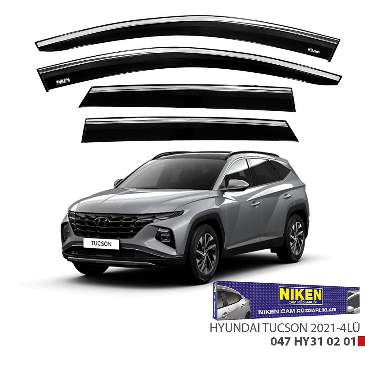 Hyundai Tucson Krom Çıtalı Cam Rüzgarlığı 2021-