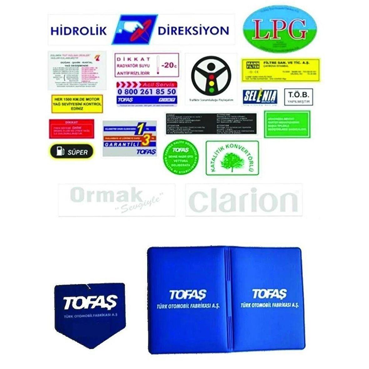 Tofaş Fabrikasyon Etiket Seti Ruhsat Kabı