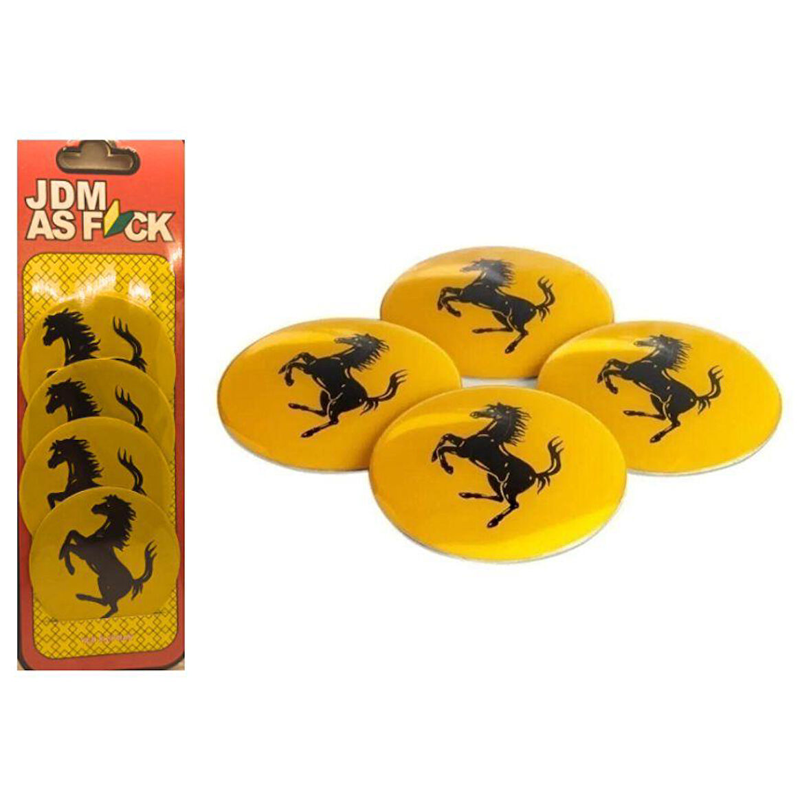 Ferrari Jant Göbeği Yapıştırma Sticker Sarı 54mm (4 Adet)