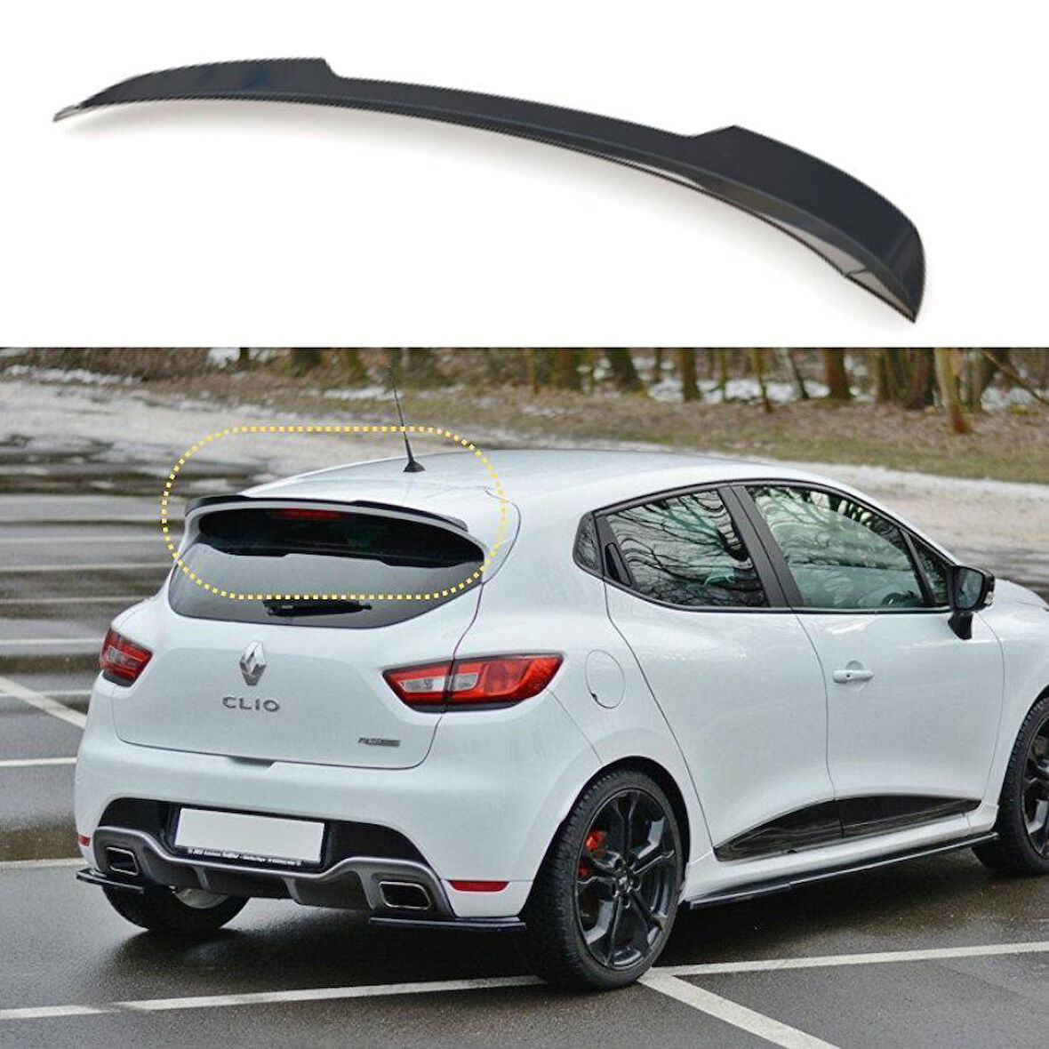 Renault Clio 4 Piano Black Spoiler ABS Plastik 2012-2019