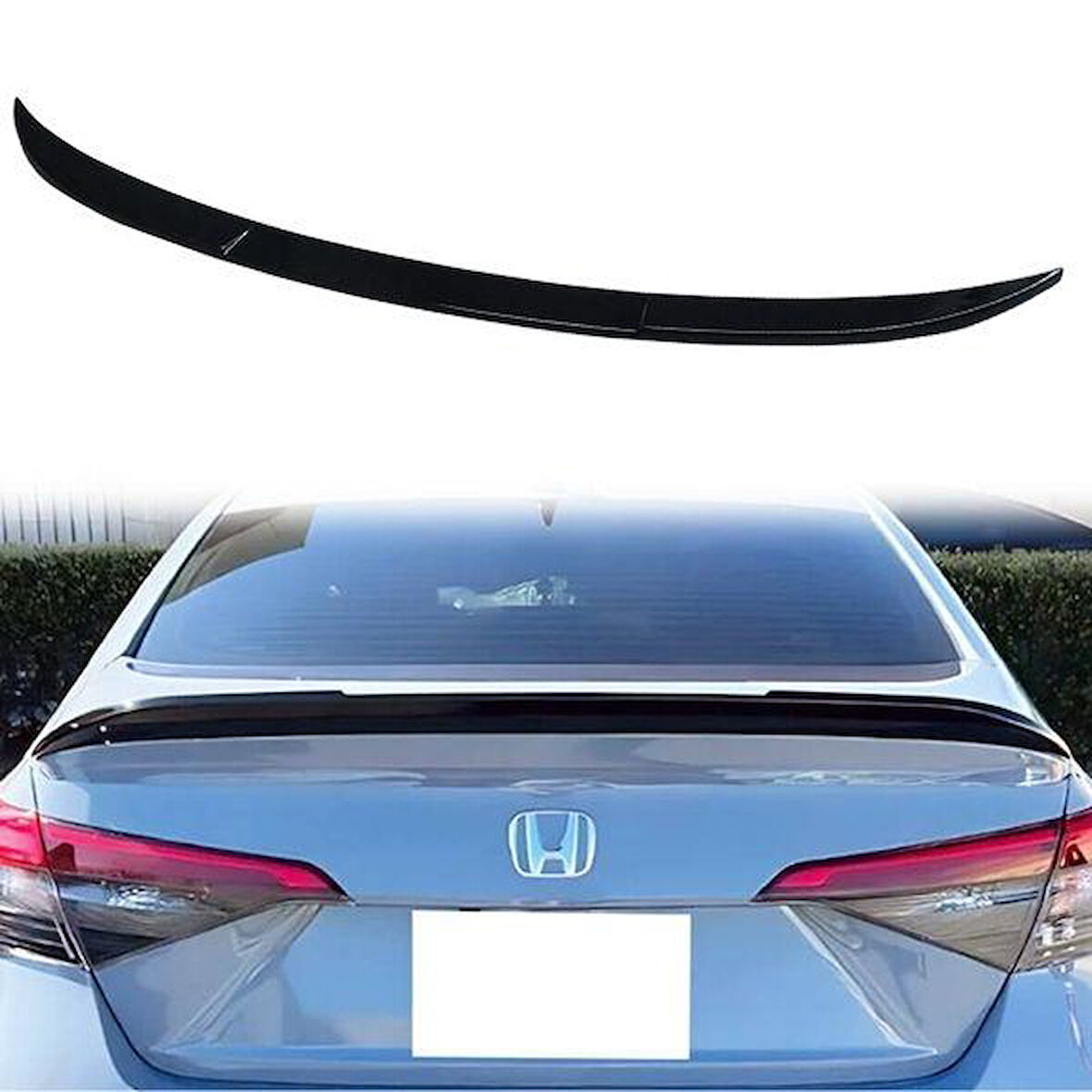 Honda Civic FE1 Uyumlu Bagaj Üstü Anatomik Spoiler Piano Black 2022-