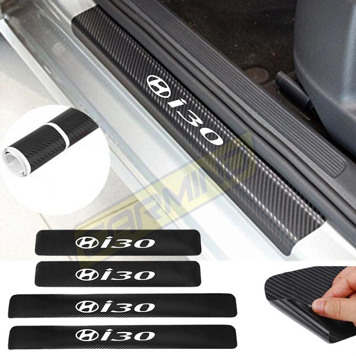Hyundai İ30 Karbon Kapı Eşiği Oto Sticker 4 Adet