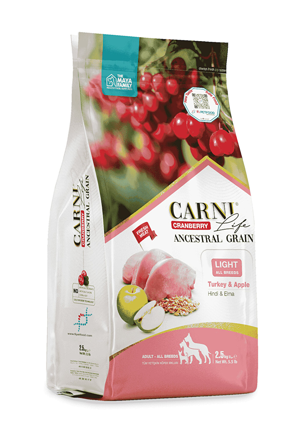 PETLOVEBUTİK CRANBERRY ANCESTRAL GRAIN KÖPEK HİNDİ & ELMA 12KG YETİŞKİN LIGHT TÜM IRKLAR