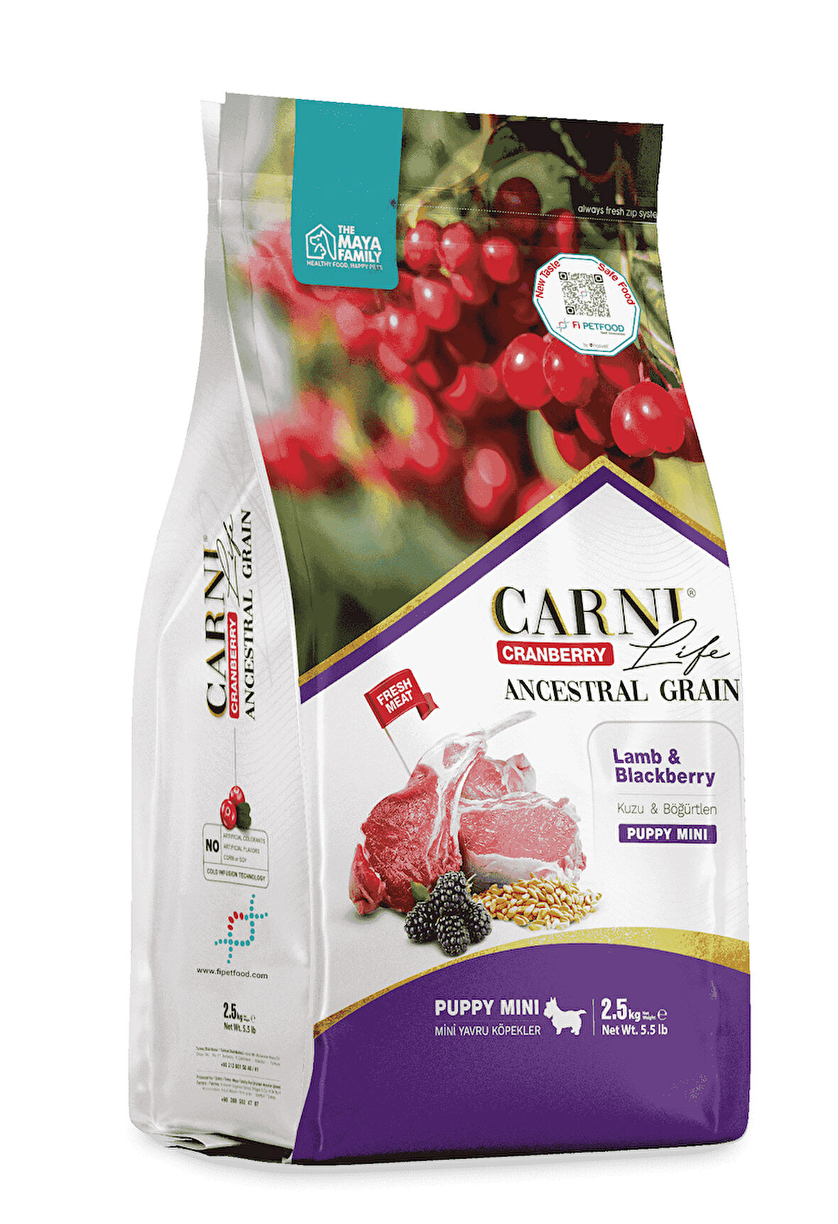 PETLOVEBUTİK CRANBERRY ANCESTRAL GRAIN KÖPEK KUZU & BÖĞÜRTLEN 2.5KG PUPPY MINI