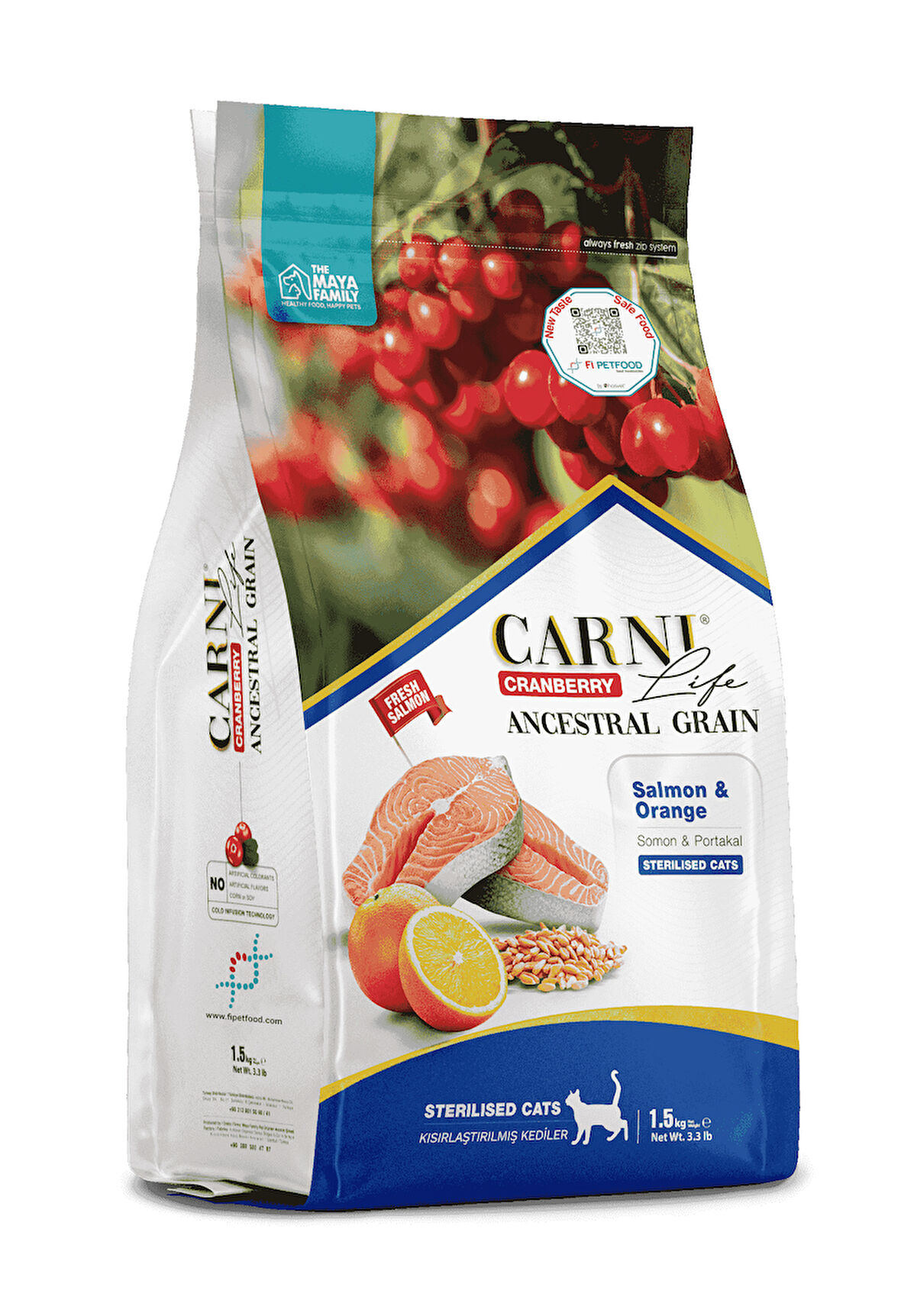 PETLOVEBUTİK CRANBERRY ANCESTRAL GRAIN SOMON & PORTAKAL 5KG KISIRLAŞTIRILMIŞ KEDİ MAMASI