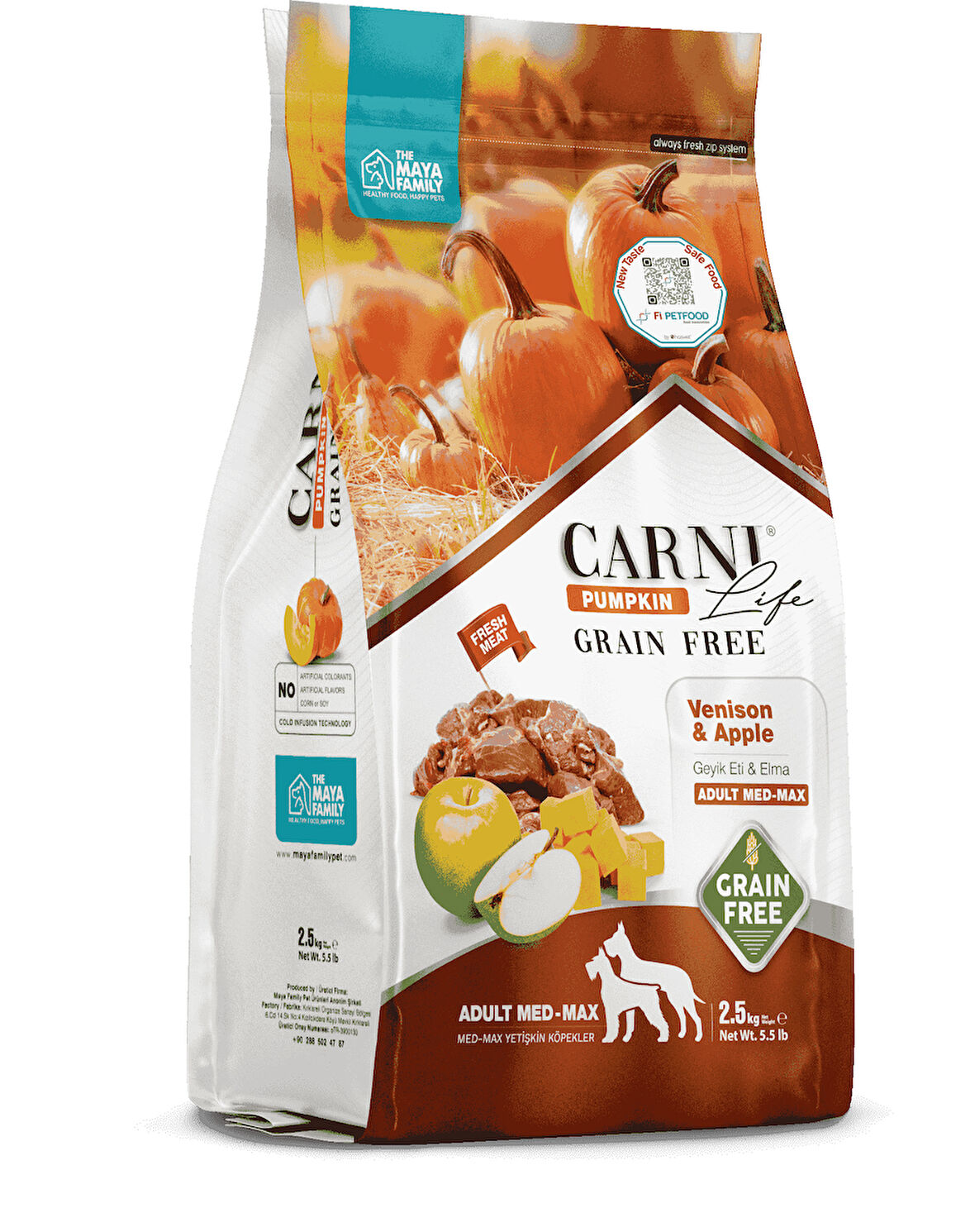 PETLOVEBUTİK PUMPKIN TAHILSIZ KÖPEK VENISON GEYİK APPLE 2.5KG MEDIUM & MAXI YETİŞKİN