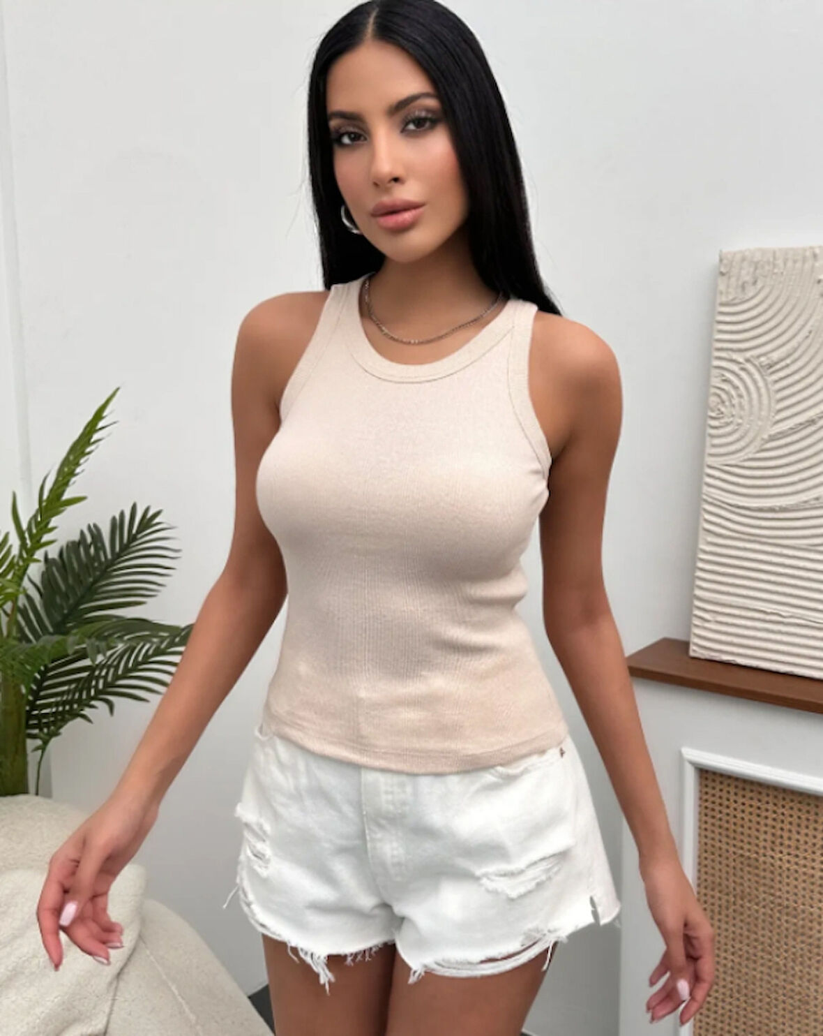 Kadın Esnek Crop Halter Yaka Fitilli Örme Bluz (ŞERİCE MAĞAZAMIZDA FARKLI RENKLER MEVCUTTUR)