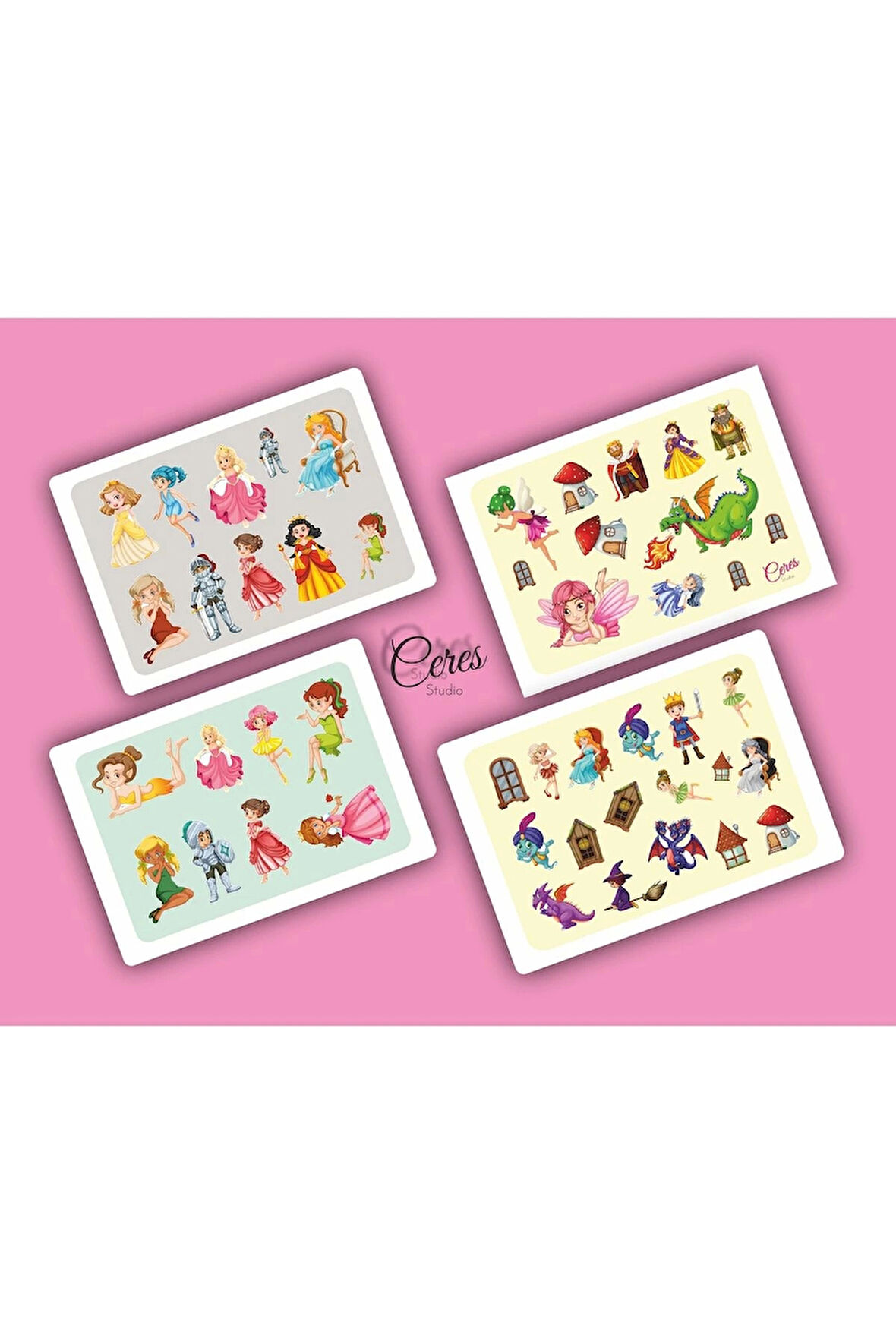 Fairytale Etiket Sticker 46 Adet Etiket 4 Sayfa 9x13cm