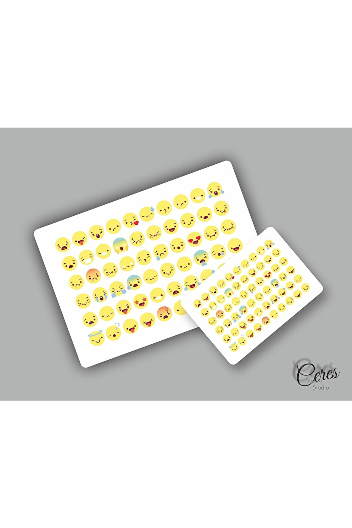 Emoji Etiket Sticker 120 Adet Emoji Etiket 2 Sayfa 9x13cm